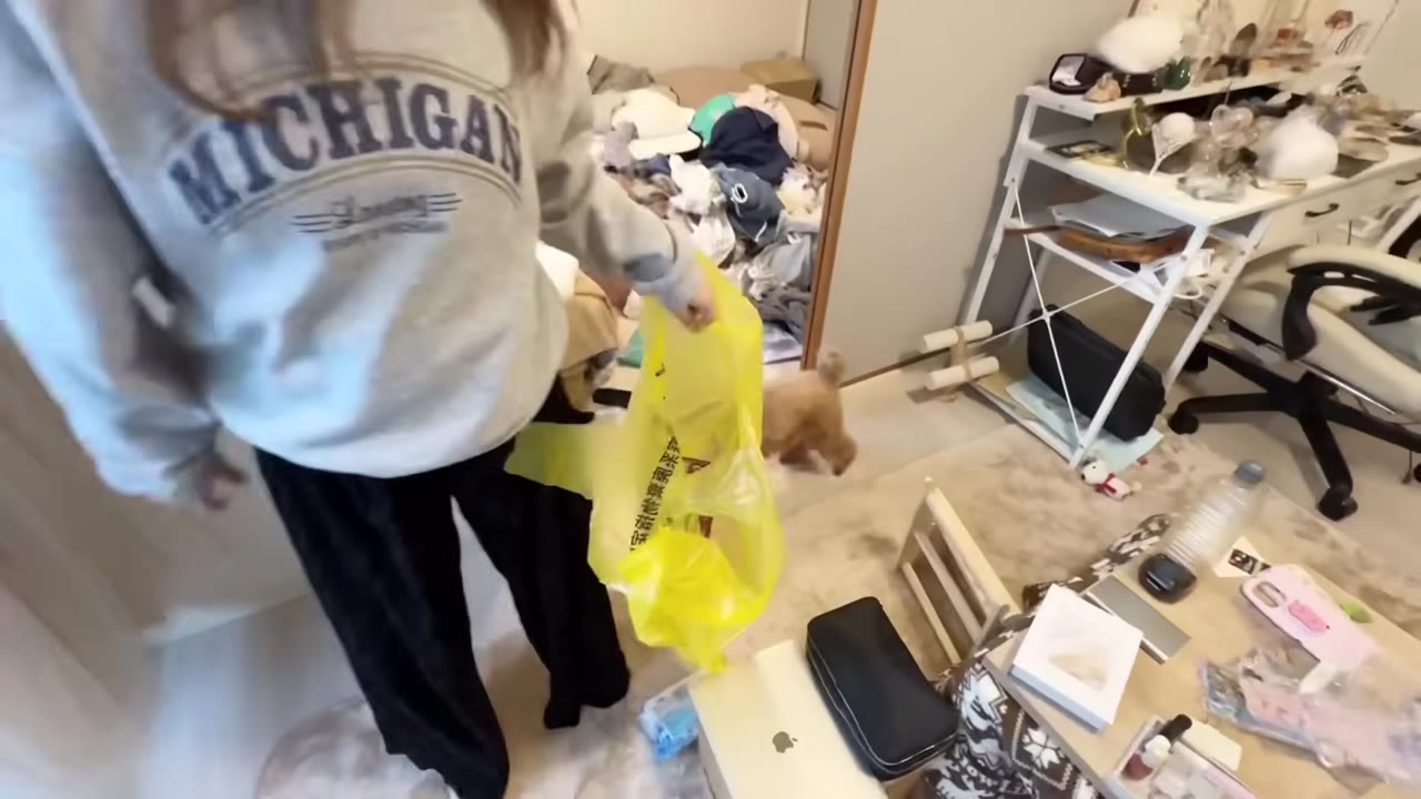 服を全部一箇所に集める