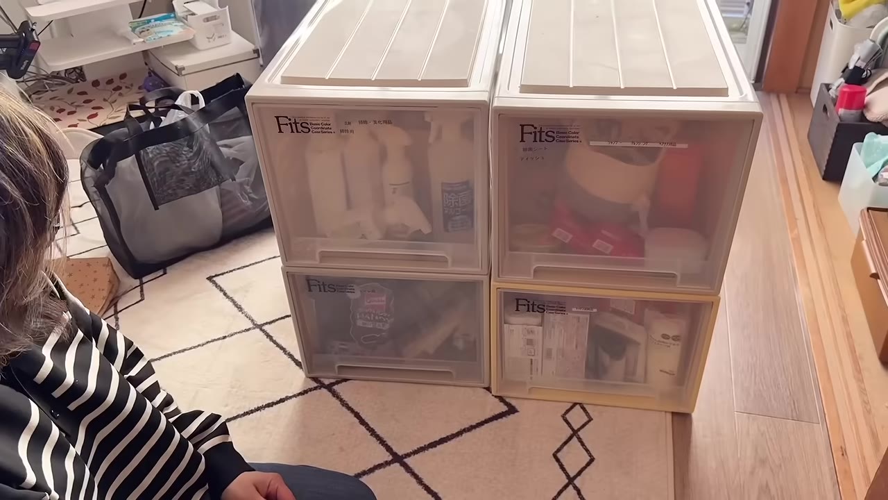 洗剤のストック。「じゃーん」